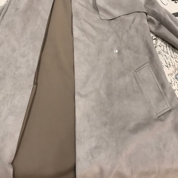 T Tahari Mel Faux Suede Trench Coat - Picture 11 of 13